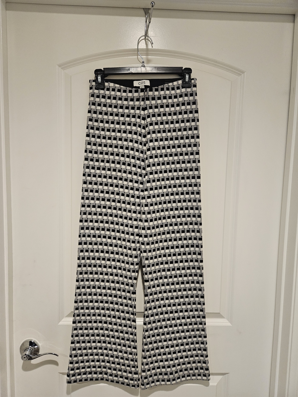COS Black and White Geometric Wide-Leg Pants # 938